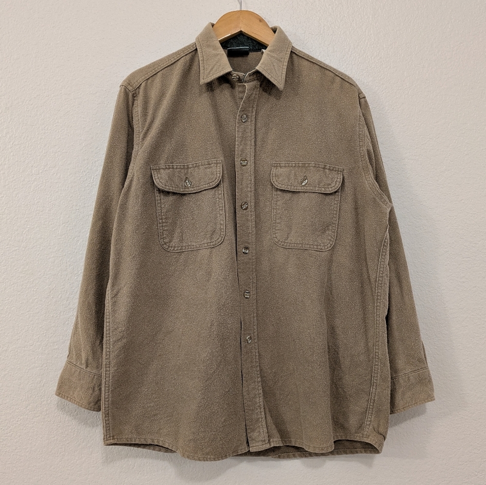 Vintage Tan Ozark Wilderness Flannel Button Up Shirt